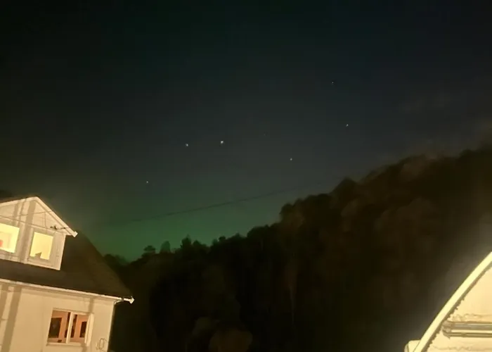 Aurora Caravan Near Bergen Campsite Strusshamn